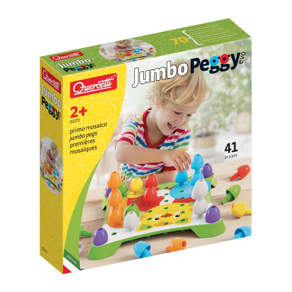Креативна игра с мозайка, Quercetti, Jumbo Peggy Evo