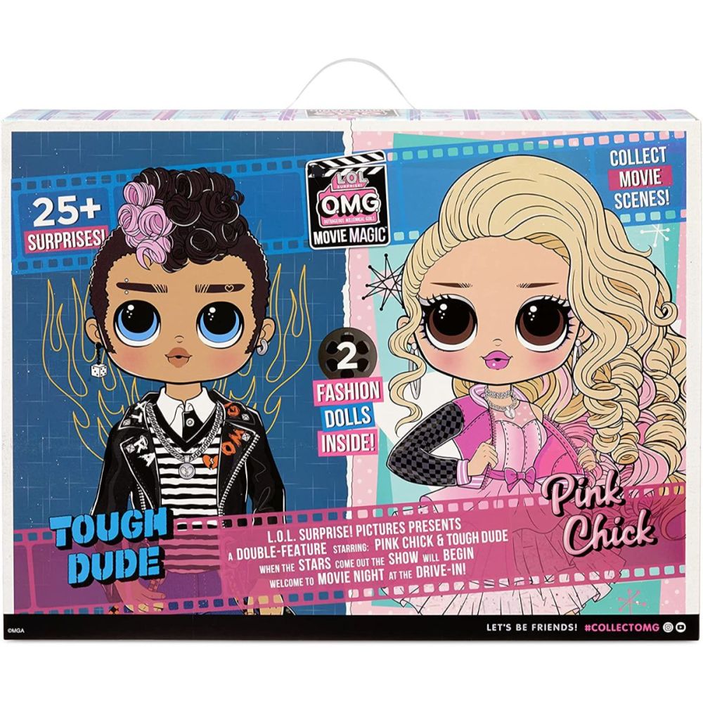 Комплект от 2 кукли LOL Surprise OMG Movie Magic, Tough Dude si Pink Chick