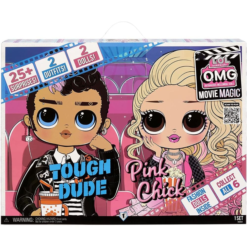 Комплект от 2 кукли LOL Surprise OMG Movie Magic, Tough Dude si Pink Chick