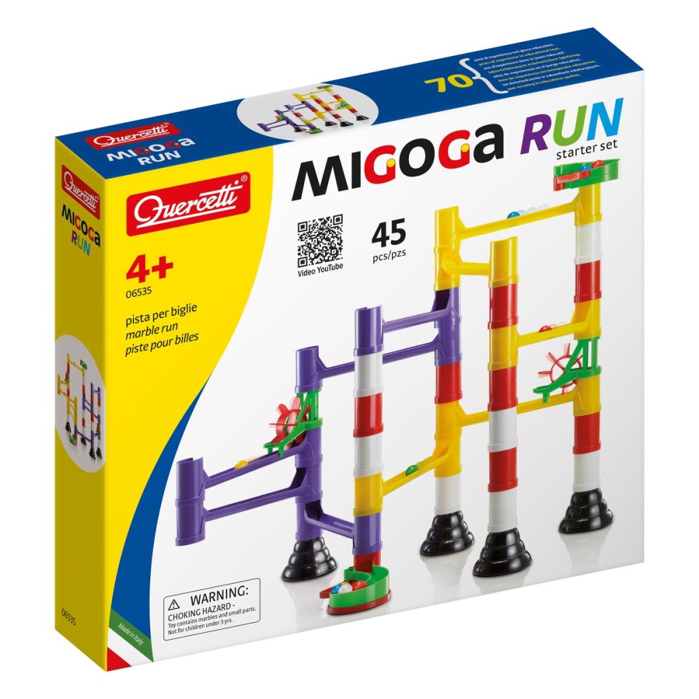 Строителен комплект Quercetti, Migoga Marble Run Basic, 45 части