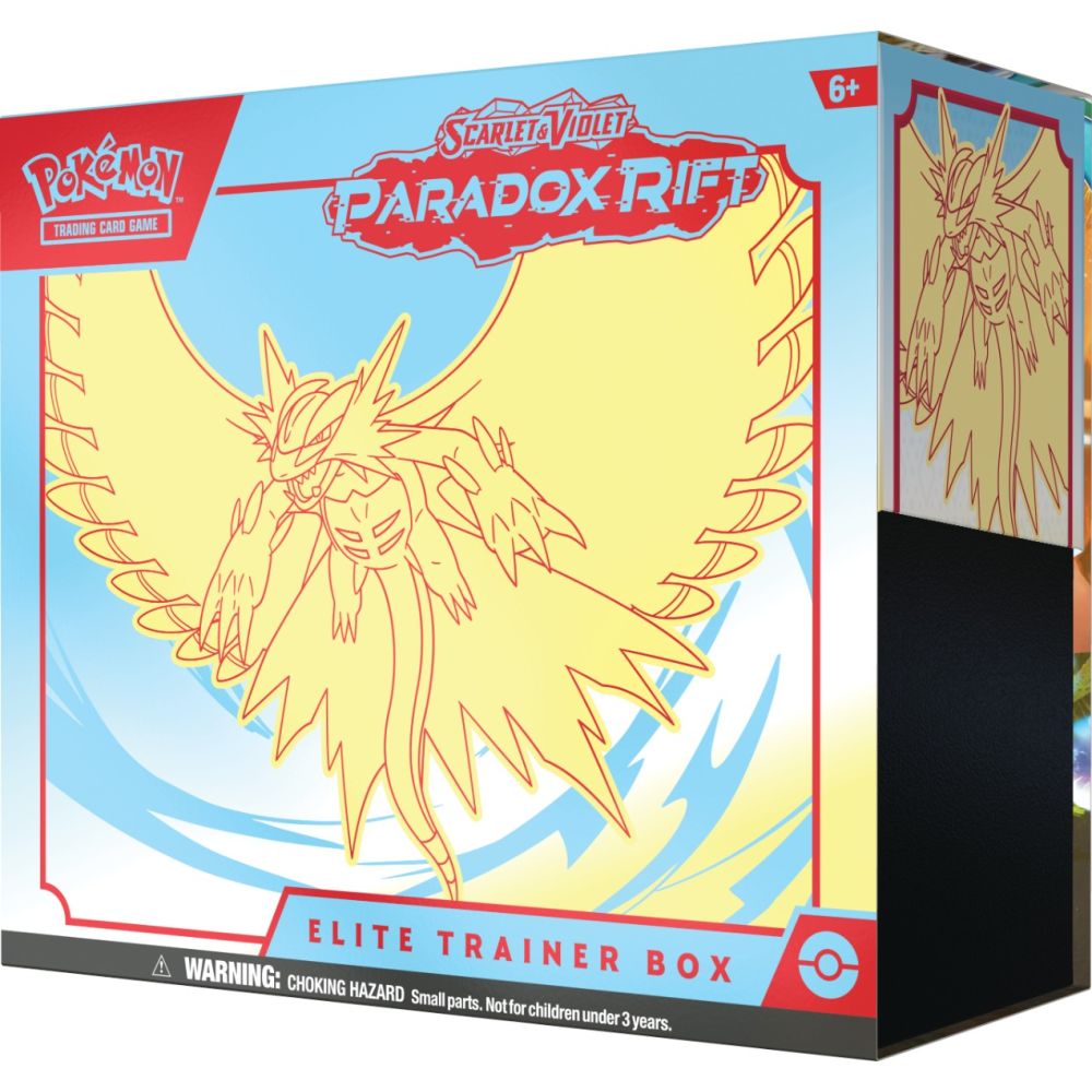 Комплект карти за игра в кутия, Pokemon TCG, Paradox Rift, SV04 Elite Trainer Box