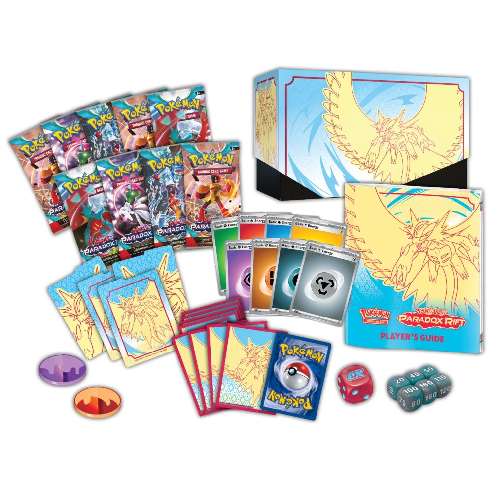 Комплект карти за игра в кутия, Pokemon TCG, Paradox Rift, SV04 Elite Trainer Box