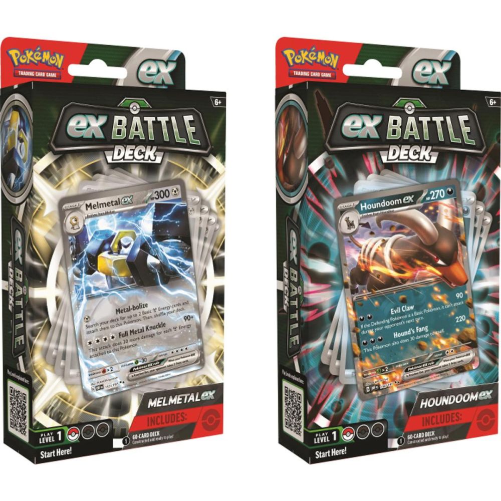 Комплект карти за игра, Pokemon TCG, Houndoom ex, Melmetal ex Battle Deck