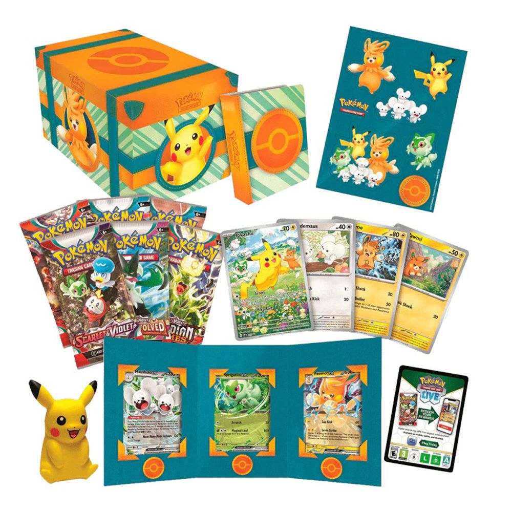 Комплект карти за игра в кутия, Pokemon TCG, Paldea Adventure Chest
