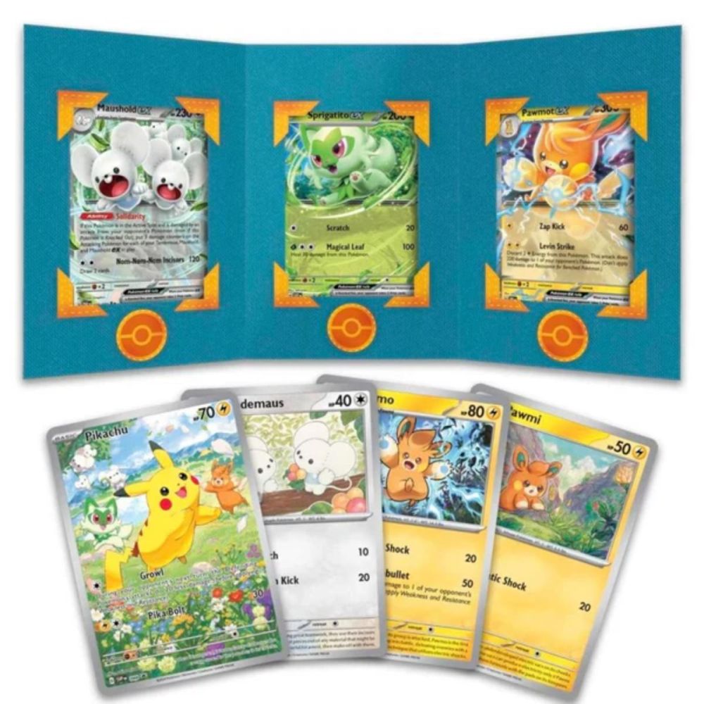 Комплект карти за игра в кутия, Pokemon TCG, Paldea Adventure Chest