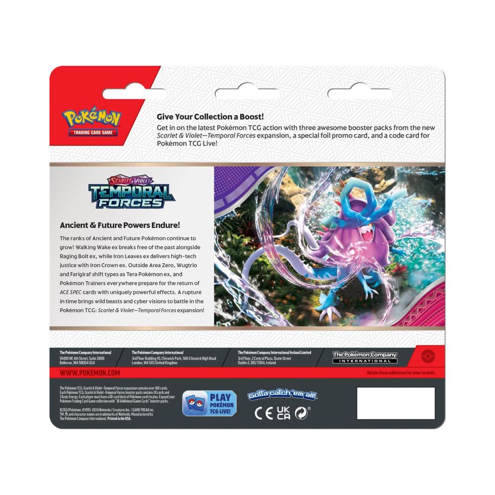 Комплект 3 пакета карти за игра, Pokemon TCG, Temporal Forces, Cleffa