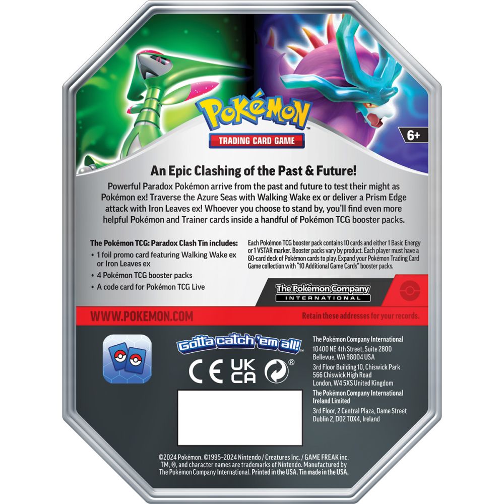Комплект 51 карти, Pokemon TCG, Paradox Clash Tin, Walking Wake