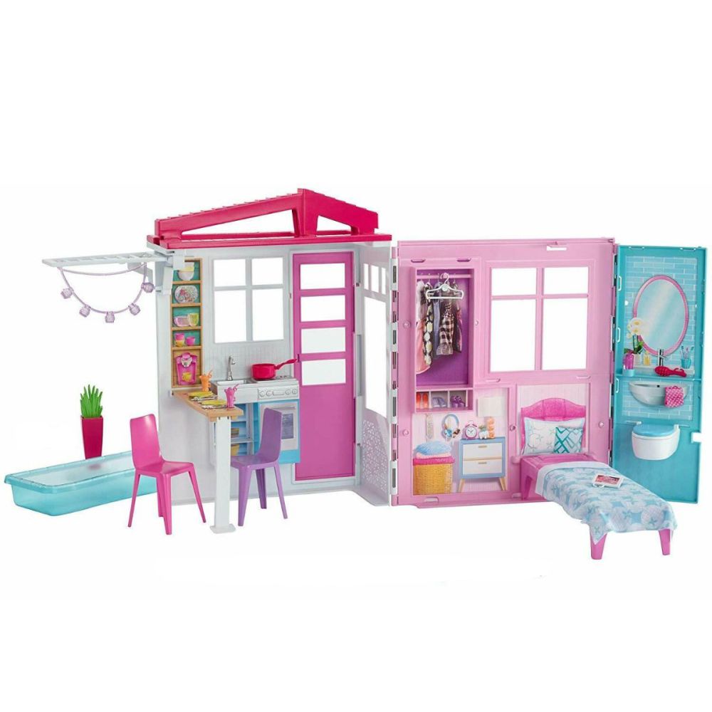 Комплект къщичка за кукли Barbie с басейн, 46 х 32 см