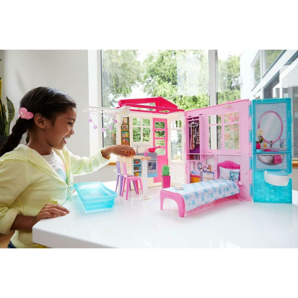 Комплект къщичка за кукли Barbie с басейн, 46 х 32 см