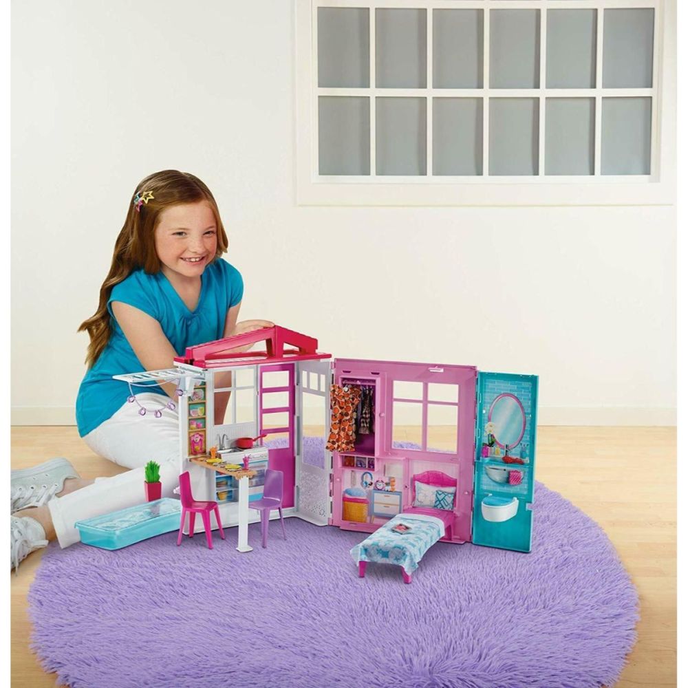 Комплект къщичка за кукли Barbie с басейн, 46 х 32 см