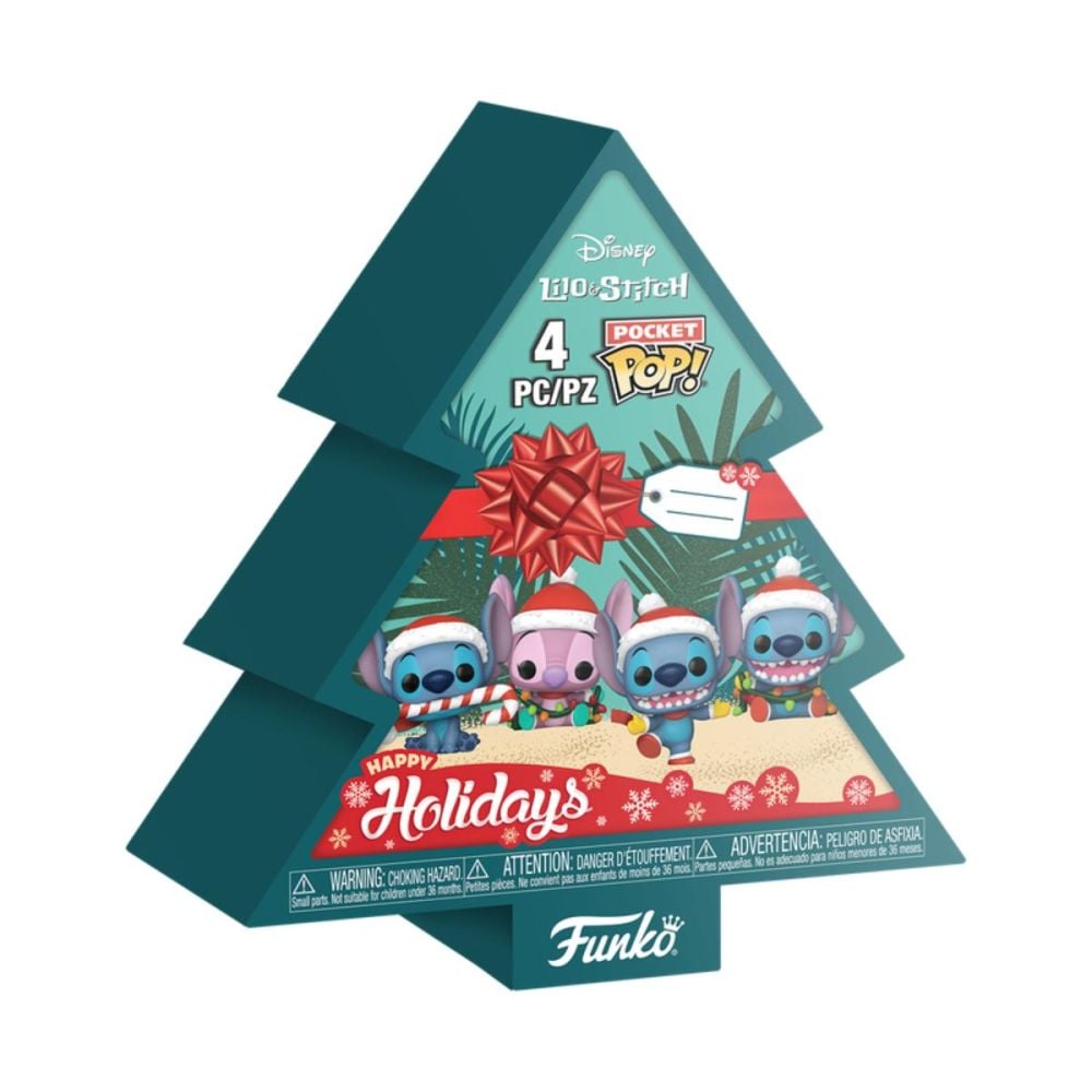 Комплект от 4 фигурки, Funko, Pocket Pop, Disney Lilo&Stitch Happy Holiday
