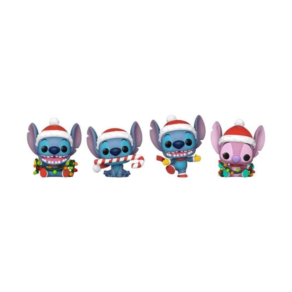Комплект от 4 фигурки, Funko, Pocket Pop, Disney Lilo&Stitch Happy Holiday