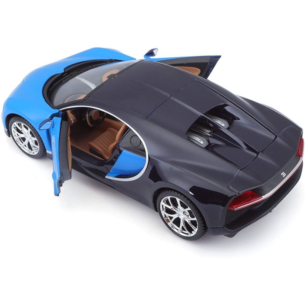 Комплект за сглобяване на количка Maisto Модел Bugatti Chiron, 1:24, Син