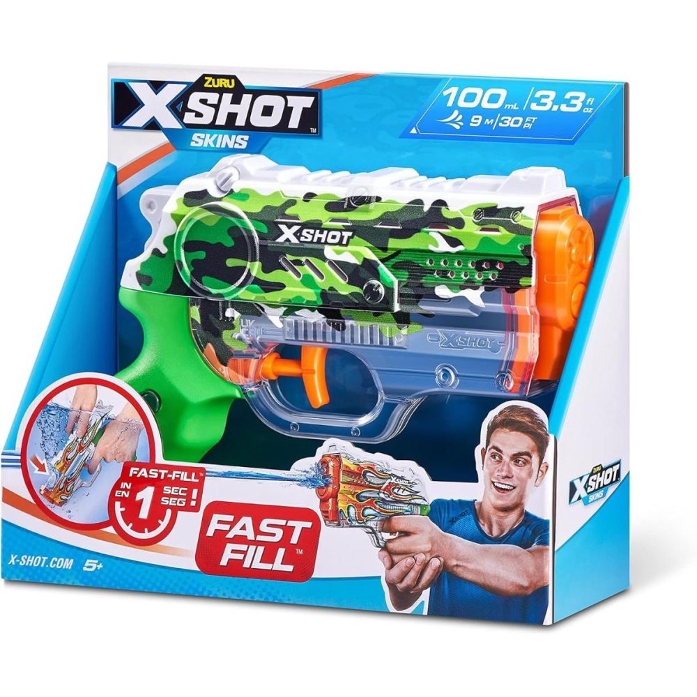 Воден пистолет с бързо зареждане, X-Shot Nano, Jungle Camo