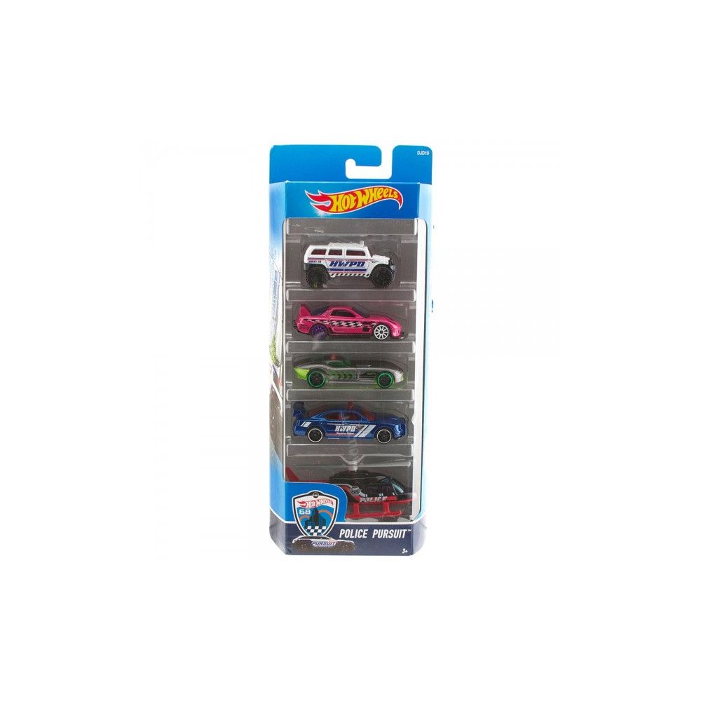 Комплект колички Hot Wheels, Police Pursuit, DJD19, (5 модела)