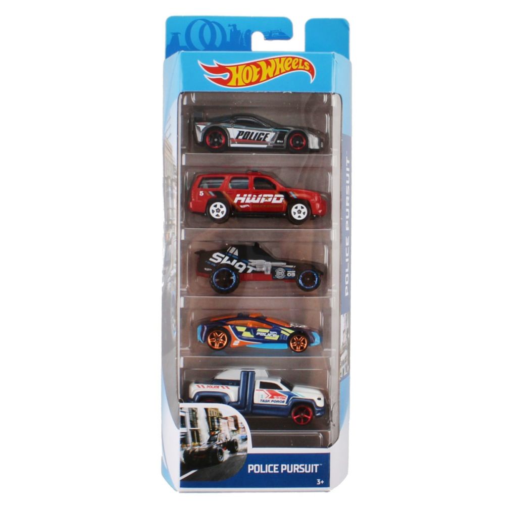 Комплект колички Hot Wheels, Police Pursuit, FYL15 (5 модела)