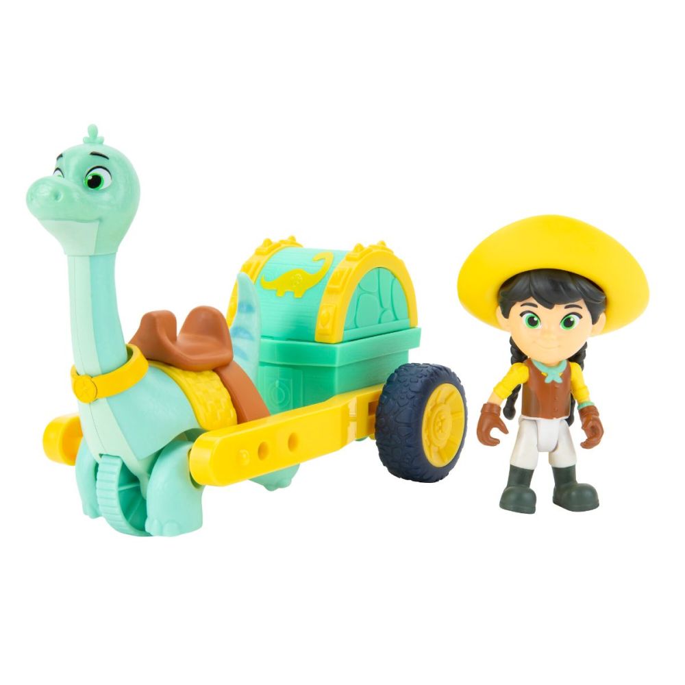 Комплект фигурка с динозавър, Dino Ranch, Кловър и Мин, Feature Vehicle, DNR0011