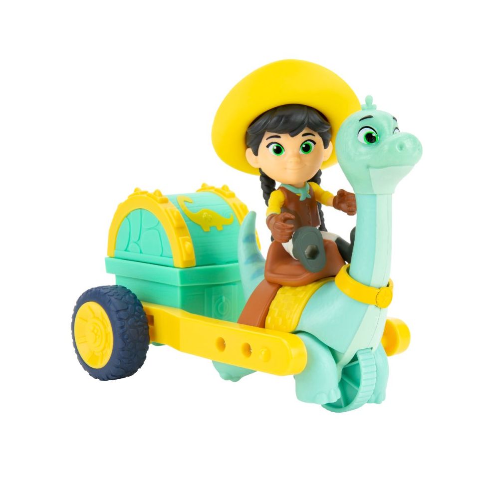 Комплект фигурка с динозавър, Dino Ranch, Кловър и Мин, Feature Vehicle, DNR0011