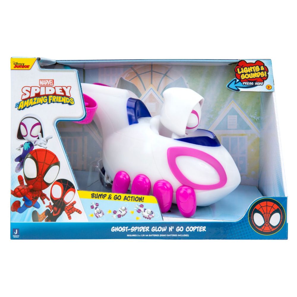 Количка Spidey Amazing Friends, Light Show Ghost Spider