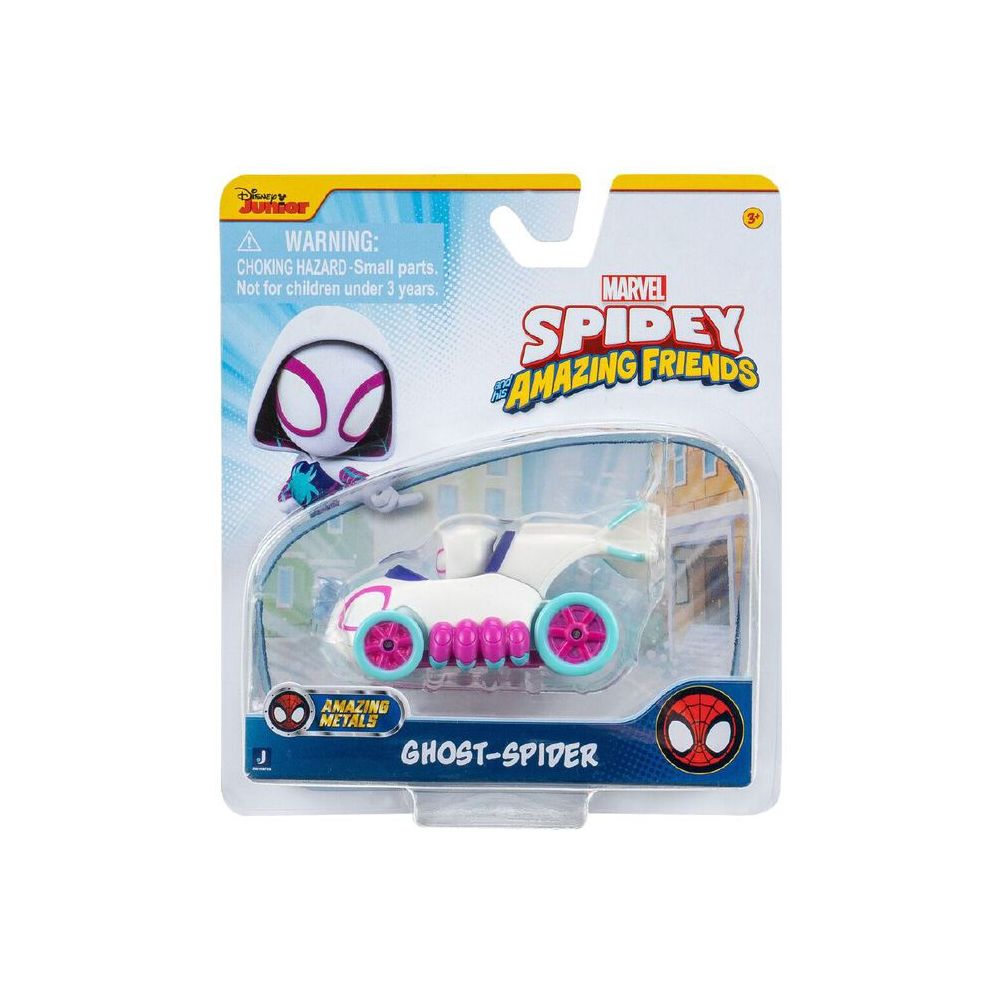 Метална количка и фигурка, Spidey and His Amazing Friends, Ghost Spider