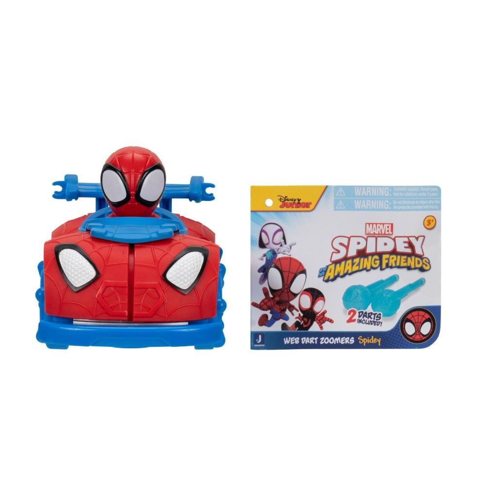 Превозното средство с устройство за изстрелване на стрелички и фигурка, Spidey and His Amazing Friends, Spidey, Синьо-Червено
