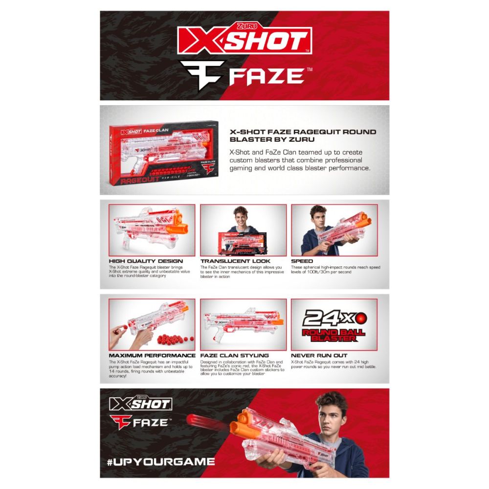 Бластер X-Shot, Chaos Ragequit Faze, с 24 снаряда