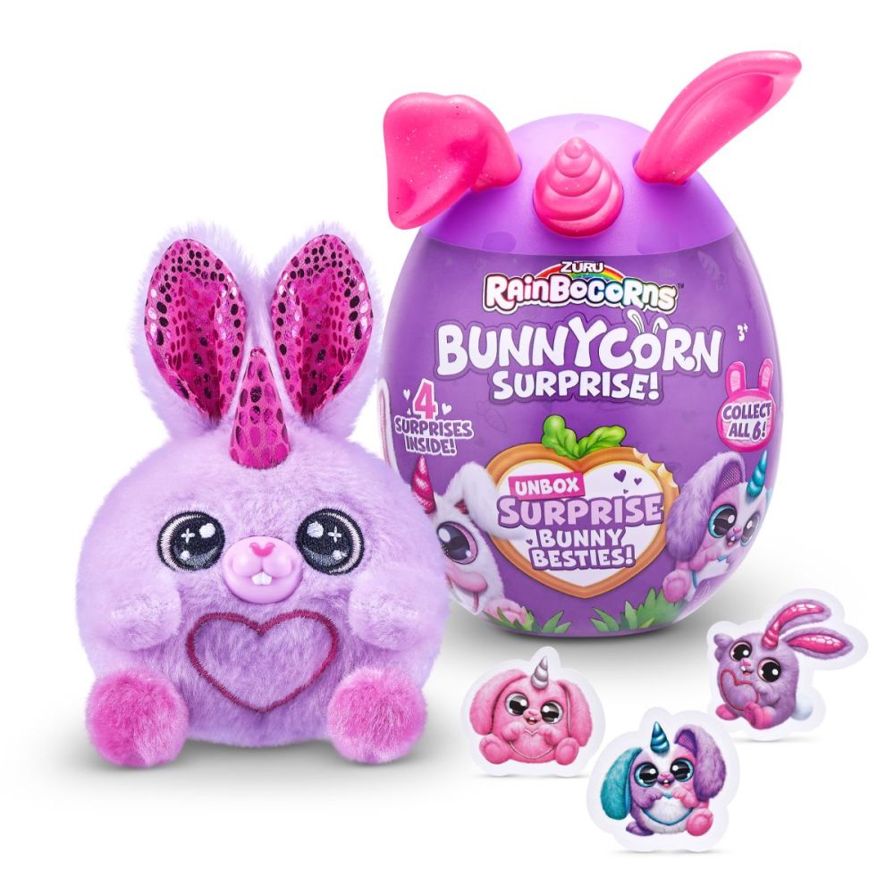 Плюшена играчка, Rainbocorns, Зайче Daisy-Mae с изненади, Бялo