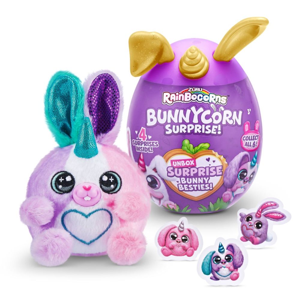 Плюшена играчка, Rainbocorns, Зайче Daisy-Mae с изненади, Бялo