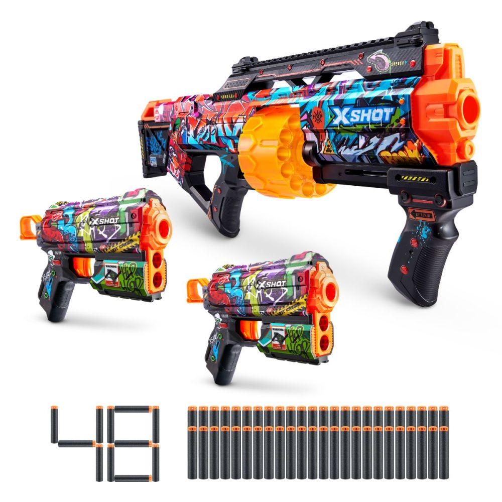 Комплект 3 бластера X-Shot, Skins Mix Combo