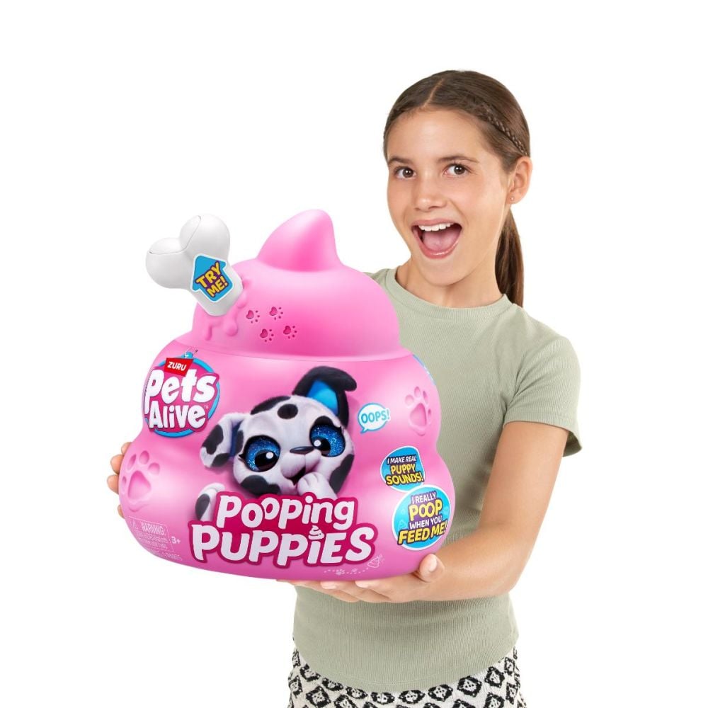 Интерактивна плюшена играчка, Pets Alive, Интерактивно кученце, Pooping Puppies