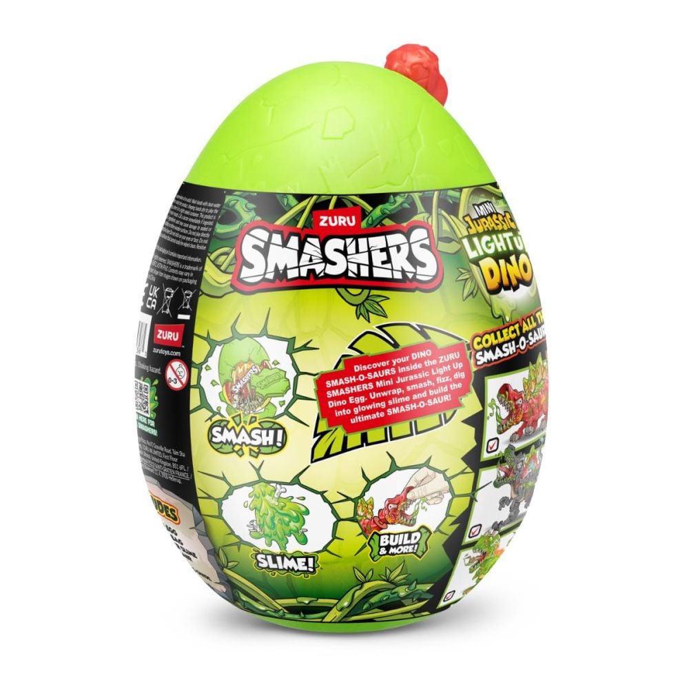 Фигурка изненада в яйце, Smashers, Dino Jurassic Light-Up, Червена