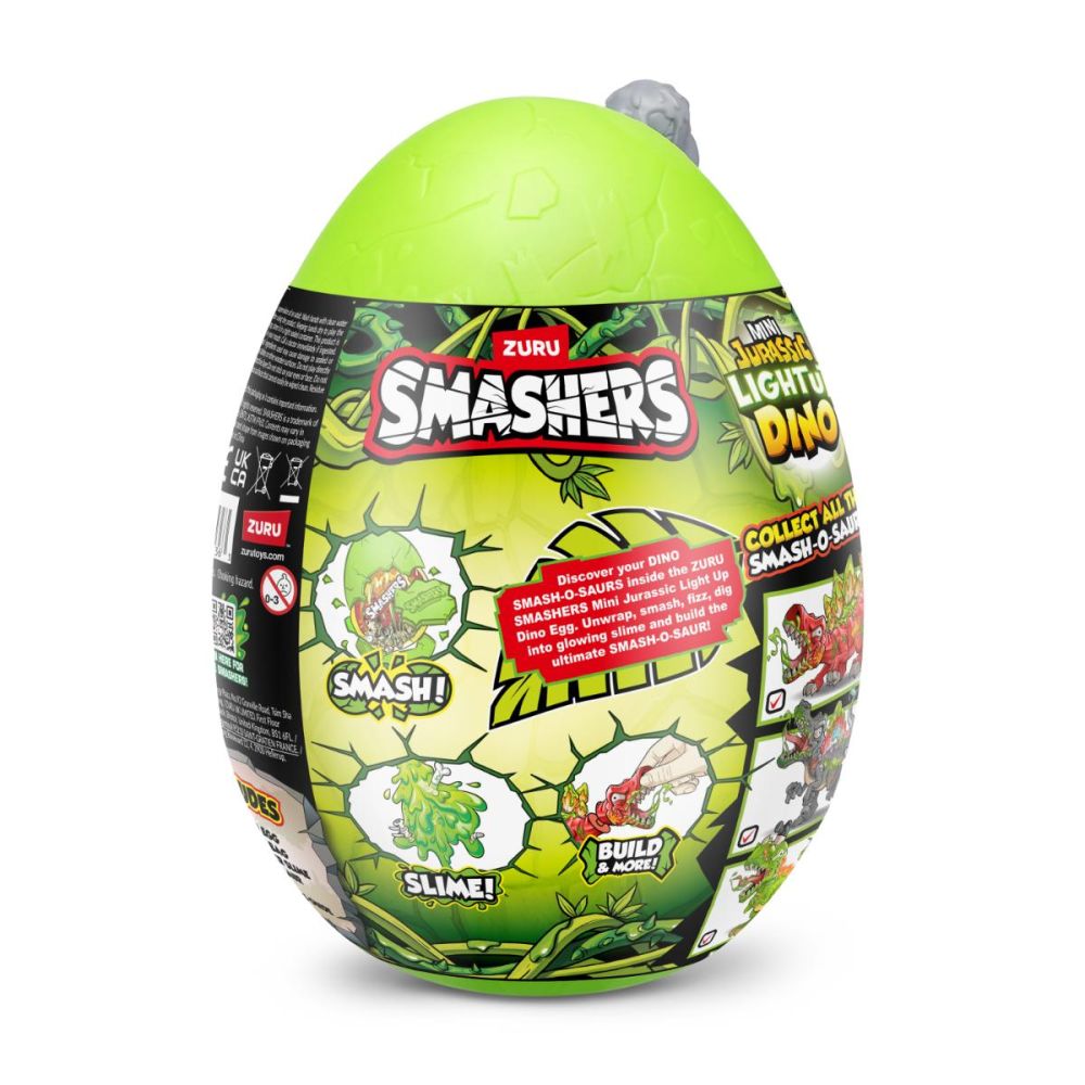 Фигурка изненада в яйце, Smashers, Dino Jurassic Light-Up, Сива
