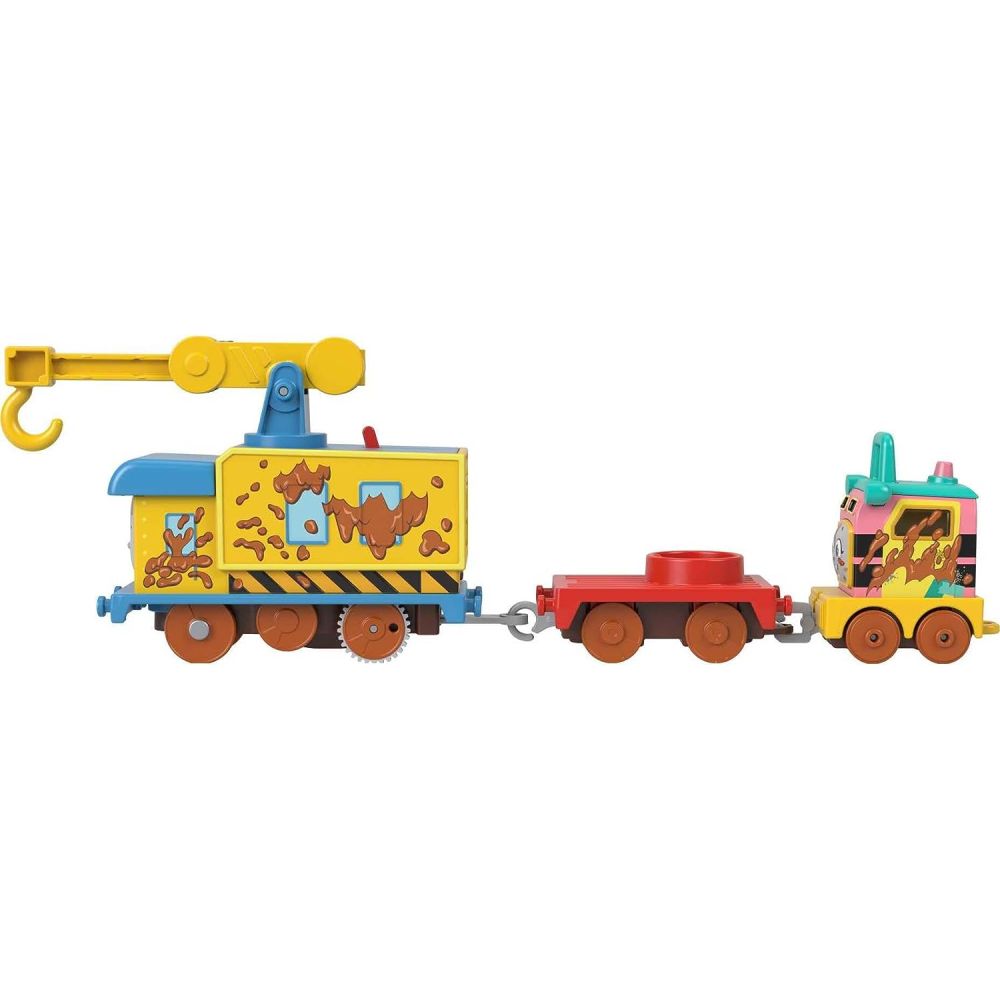 Моторизиран локомотив с 2 вагона, Thomas and Friends, Muddy Fix'Em Up Friends, HHN43