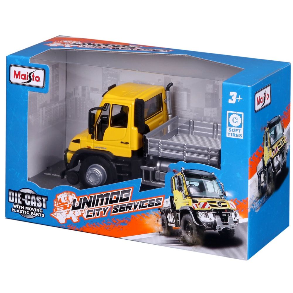 Количка Maisto, Mercedes Benz Unimog City Services, Жълта