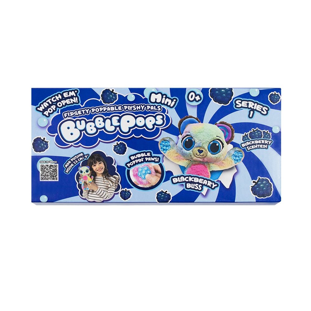 Ароматизирана мини плюшена играчка, Bubble Pops, S1, Blackberry Bliss, 23 см