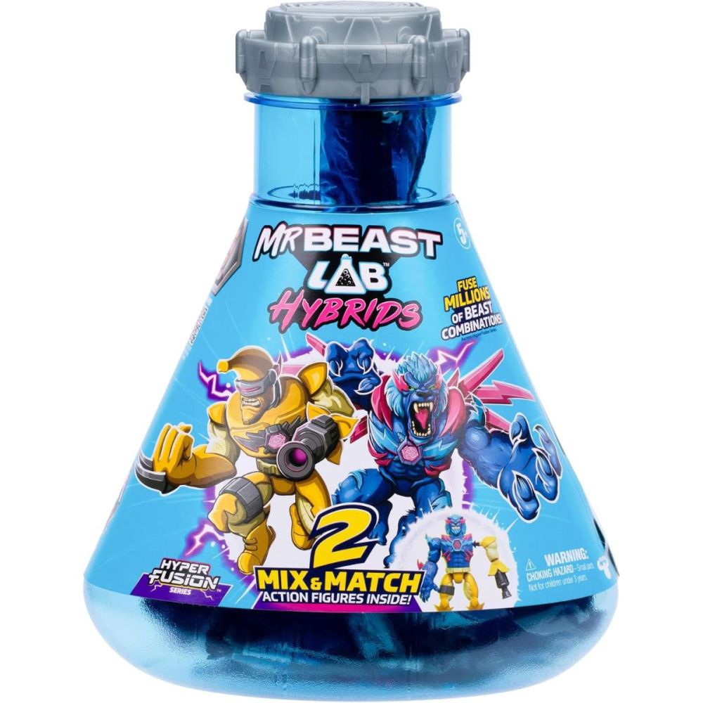 Комплект 2 фигурки, Mr Beast Lab Hibrids, W2, Hyper Fusion, Shark Vs Banana-Man