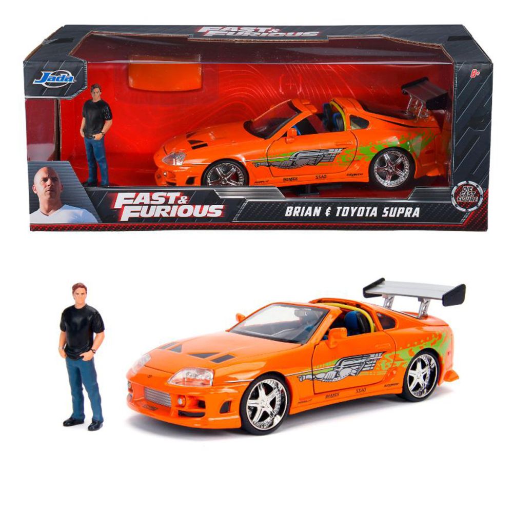 Комплект количка и фигурка, Jada, Fast And Furious, 1995 Toyota Supra 1:24