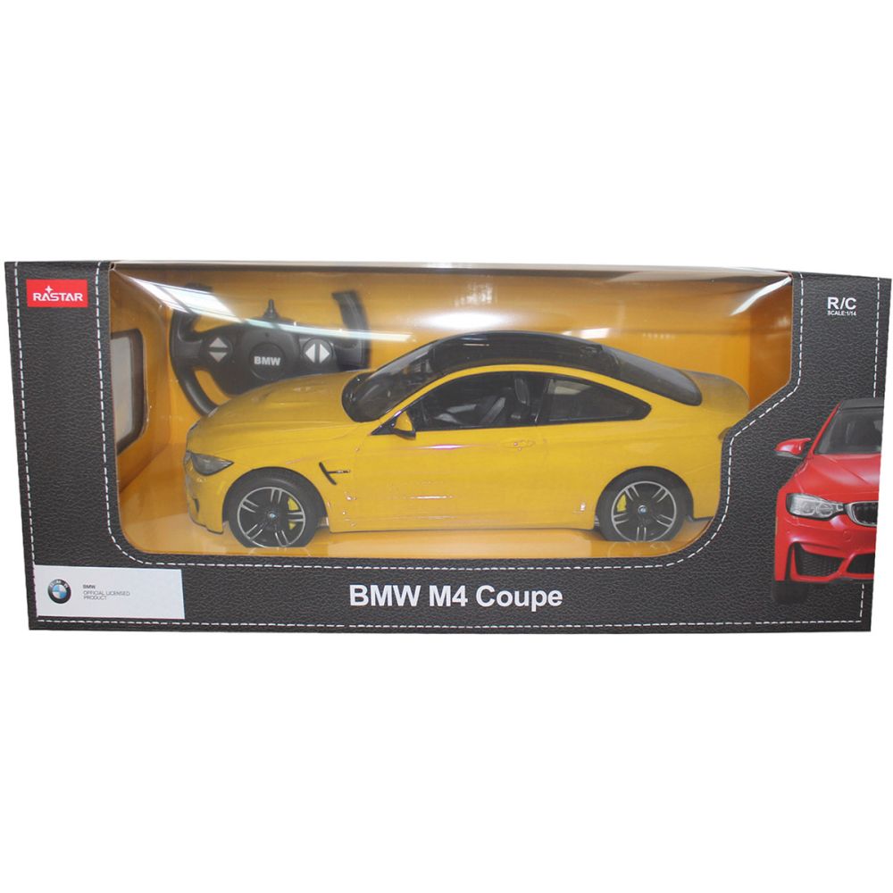 Количка с дистанционно Rastar BMW M4 Coupe, Жълта, 1:14