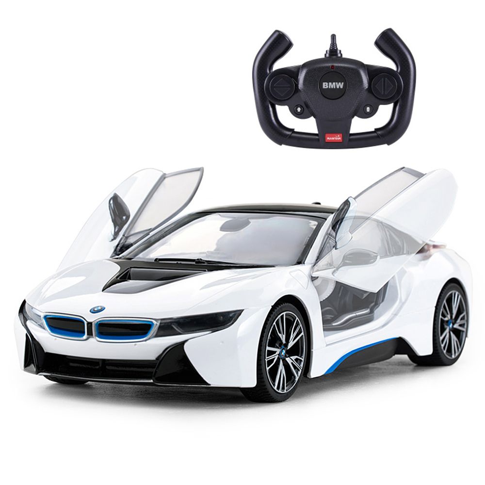 Кола с дистанционно управление, Rastar, BMW i8, 1:14, Бял