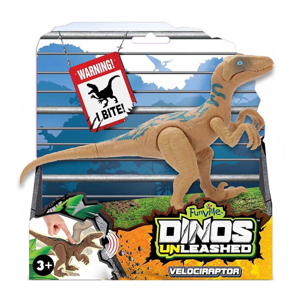 Интерактивна играчка Dinos Unleashed, Динозавър, Велоцираптор