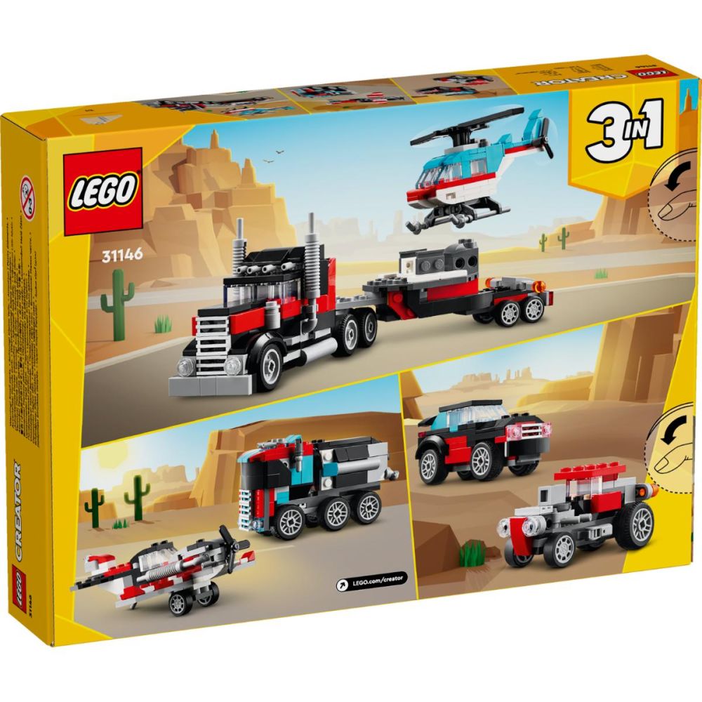 LEGO® Creator - Камион с платформа и хеликоптер (31146)