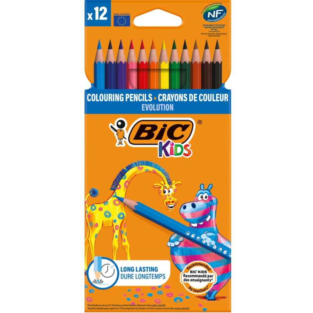 Комплект цветни моливи Evolution Bic, P12