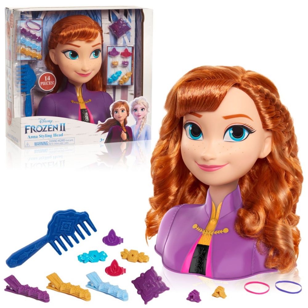 Кукла Anna Frozen 2, Styling Head - Манекен за прически с включени аксесоари