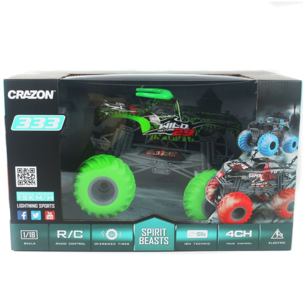 Кола с дистанционно управление, Crazon, Spirit Beasts Beetle, Черен, 1:18