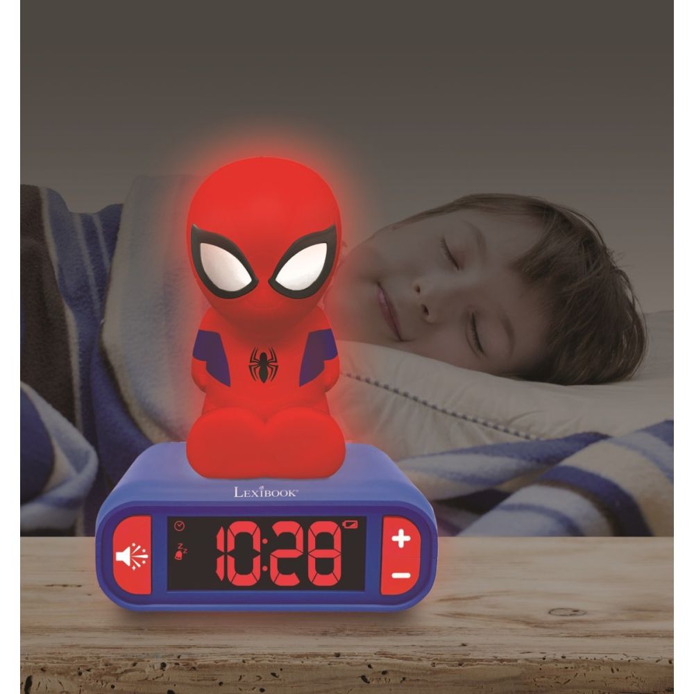 Дигитален будилник с нощна лампа, Lexibook, Spiderman