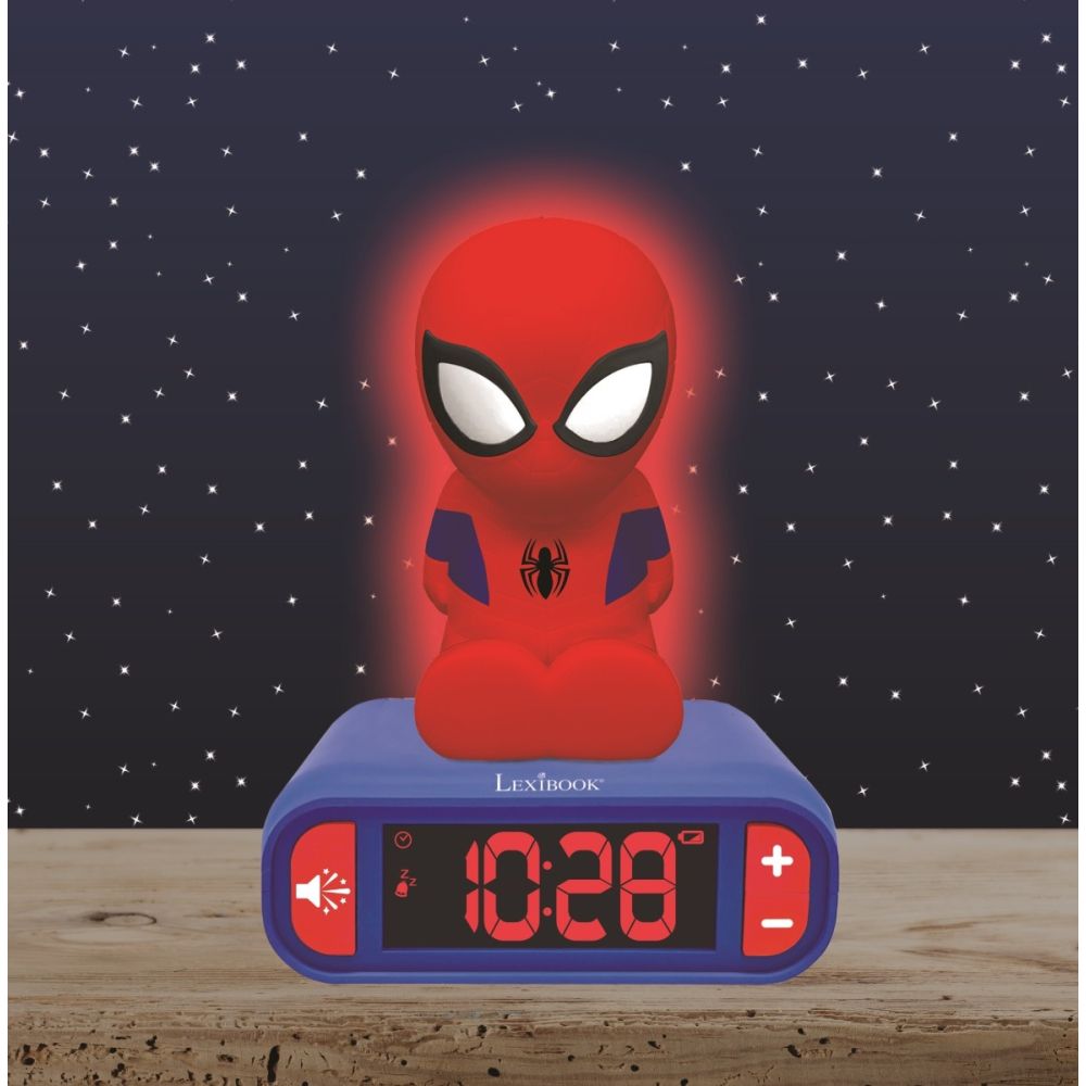 Дигитален будилник с нощна лампа, Lexibook, Spiderman