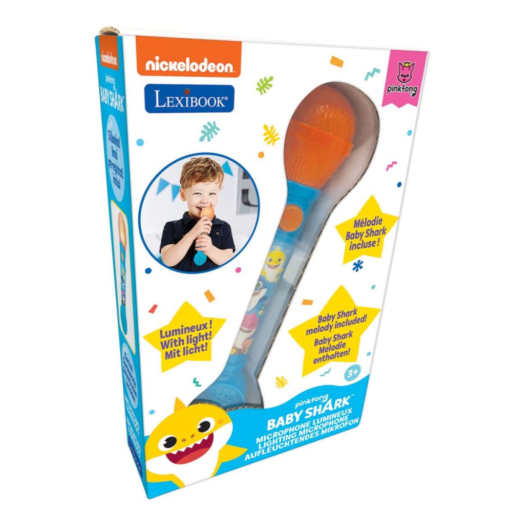 Микрофон Lexibook със звукови и светлинни ефекти, Baby Shark