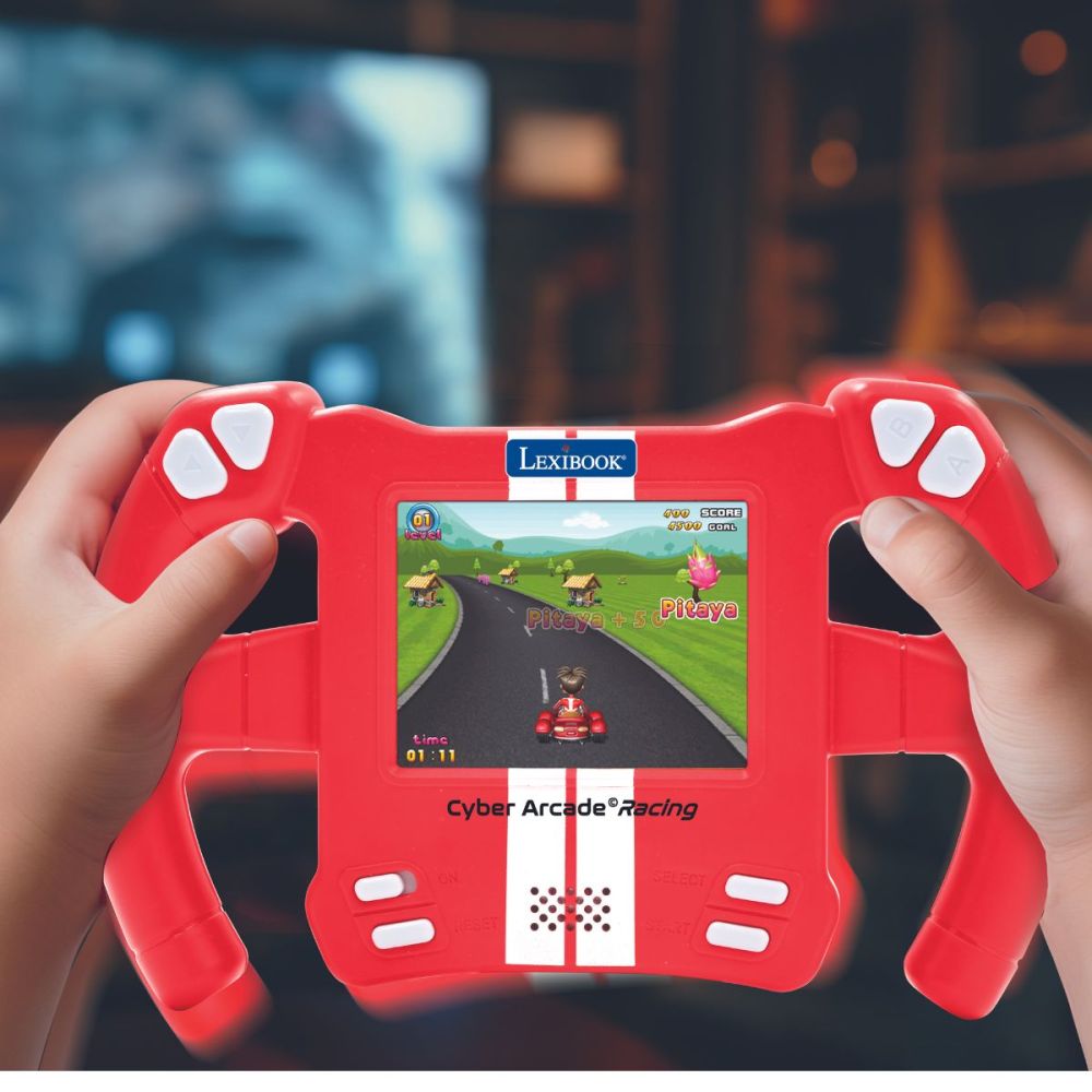 Преносима LCD конзола, Lexibook, Racing Game, със сензор за движение, 2.8 инча, 30 игри