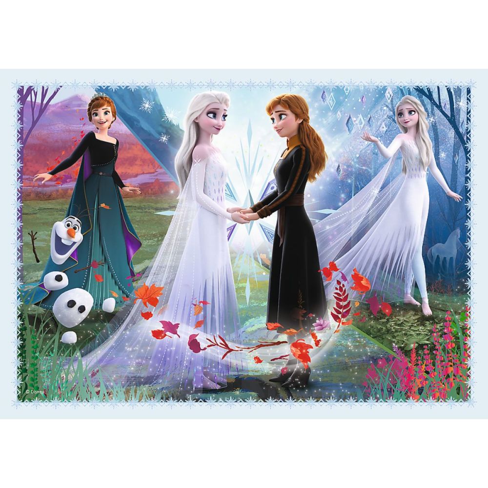 Пъзел 4 в 1, Trefl, Магия в гората, Disney Frozen 2 (35, 48, 54 и 70 части)