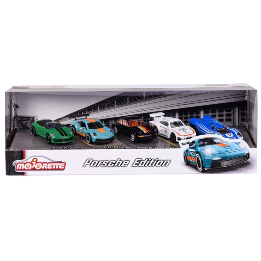 Комплект 5 метални колички, Majorette, Porsche Edition